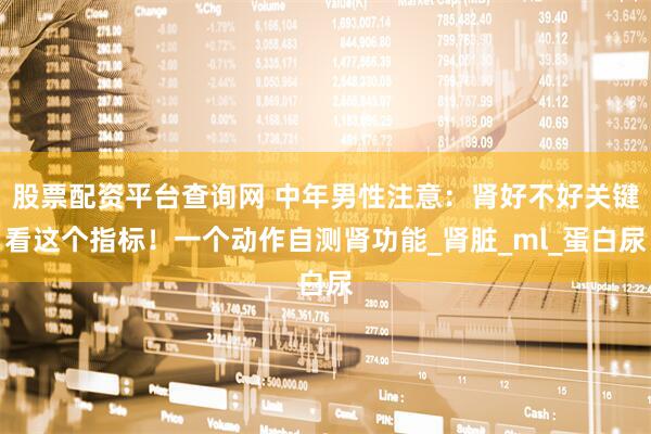 股票配资平台查询网 中年男性注意：肾好不好关键看这个指标！一个动作自测肾功能_肾脏_ml_蛋白尿